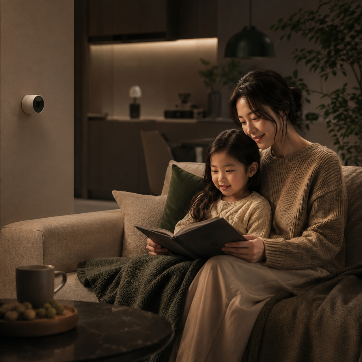 Thoughtful family life in a calm intelligent home